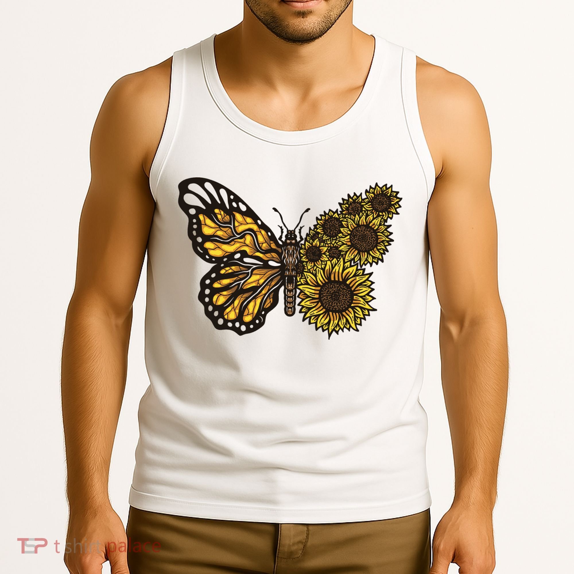 Sunflower Butterfly Tank Top
