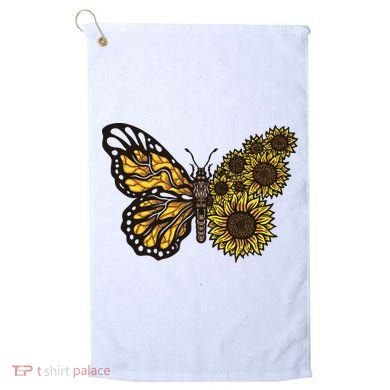 Sunflower Butterfly Golf Towel