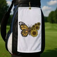 Sunflower Butterfly Golf Towel thumb 2