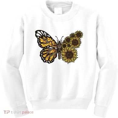Sunflower Butterfly Kids Sweatshirt