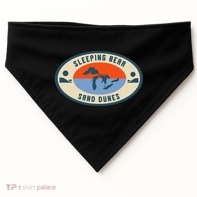 Sleeping Bear Sand Dunes Michigan Michigander Great Lakes USA-Made Doggie Bandana