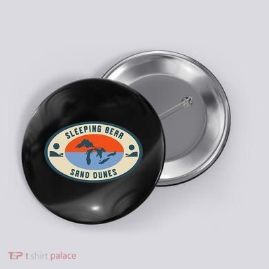 Sleeping Bear Sand Dunes Michigan Michigander Great Lakes Button