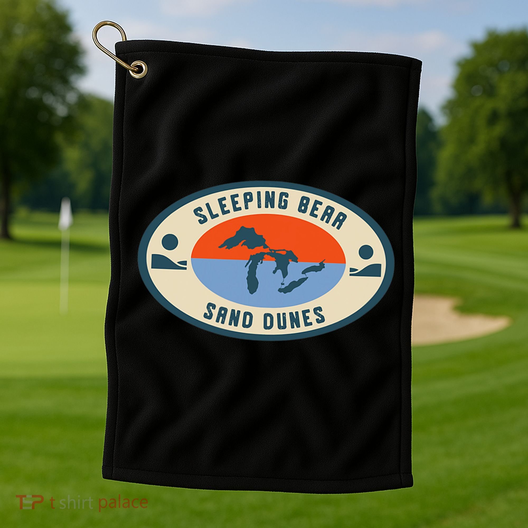 Sleeping Bear Sand Dunes Michigan Michigander Great Lakes Golf Towel