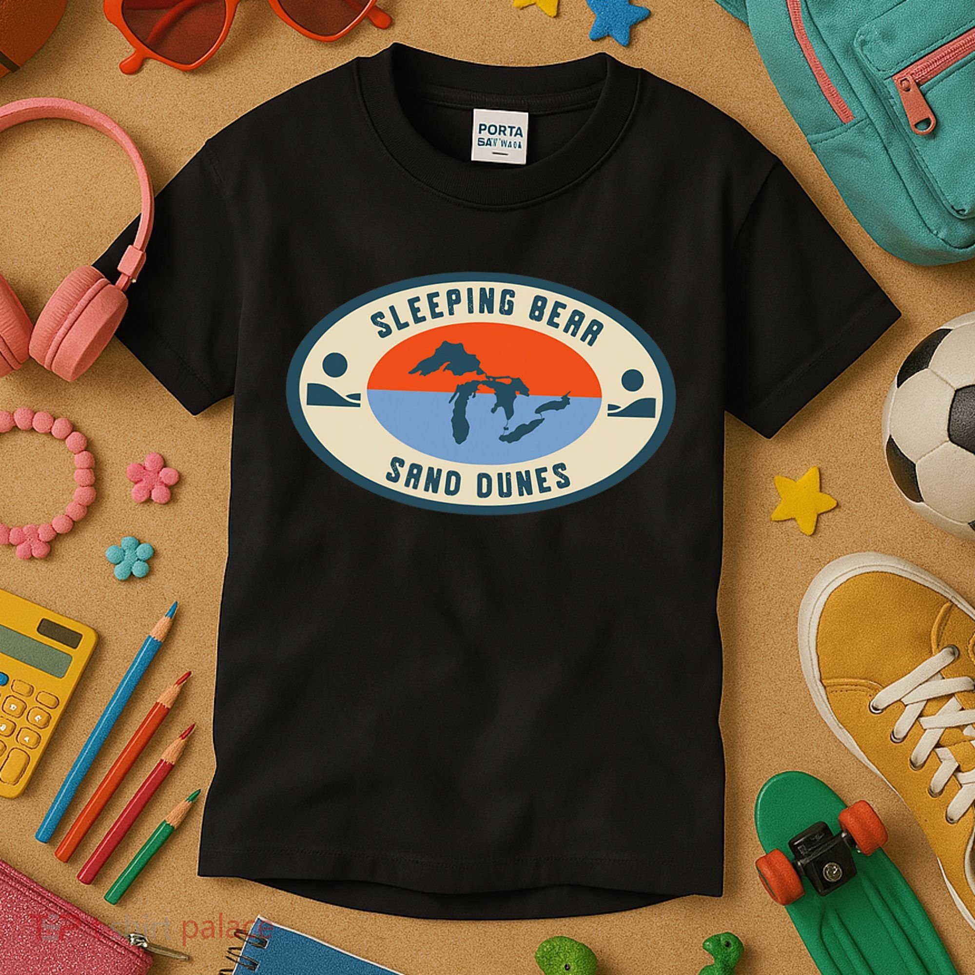 Sleeping Bear Sand Dunes Michigan Michigander Great Lakes Kids T-Shirt