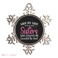 Side By Side Or Miles Apart Sisters Will Always Be Connected Gift Ornament thumb 0