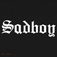 Sad Boy Sadboy Old English Typography Button thumb 1