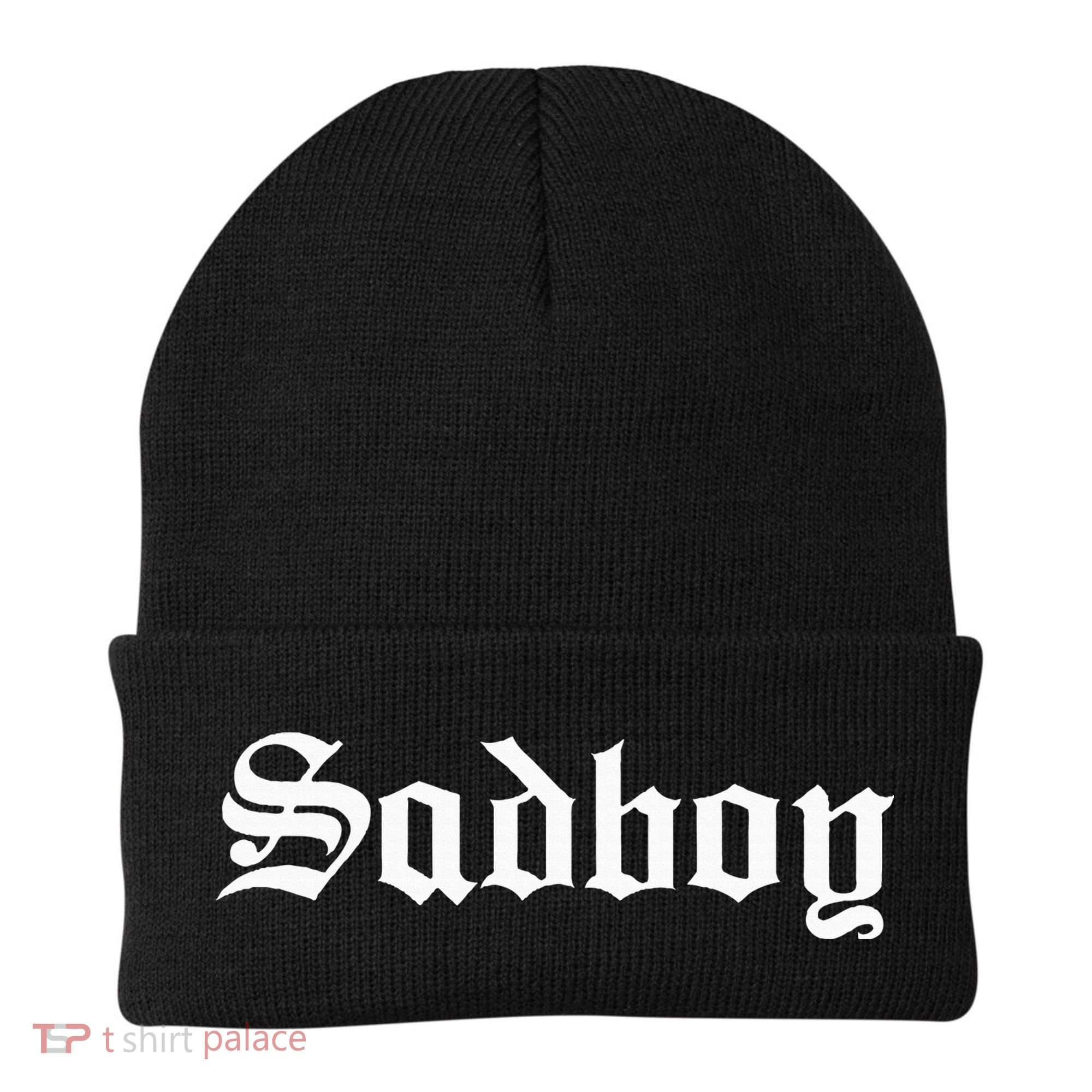 Sad Boy Sadboy Old English Typography Beanie