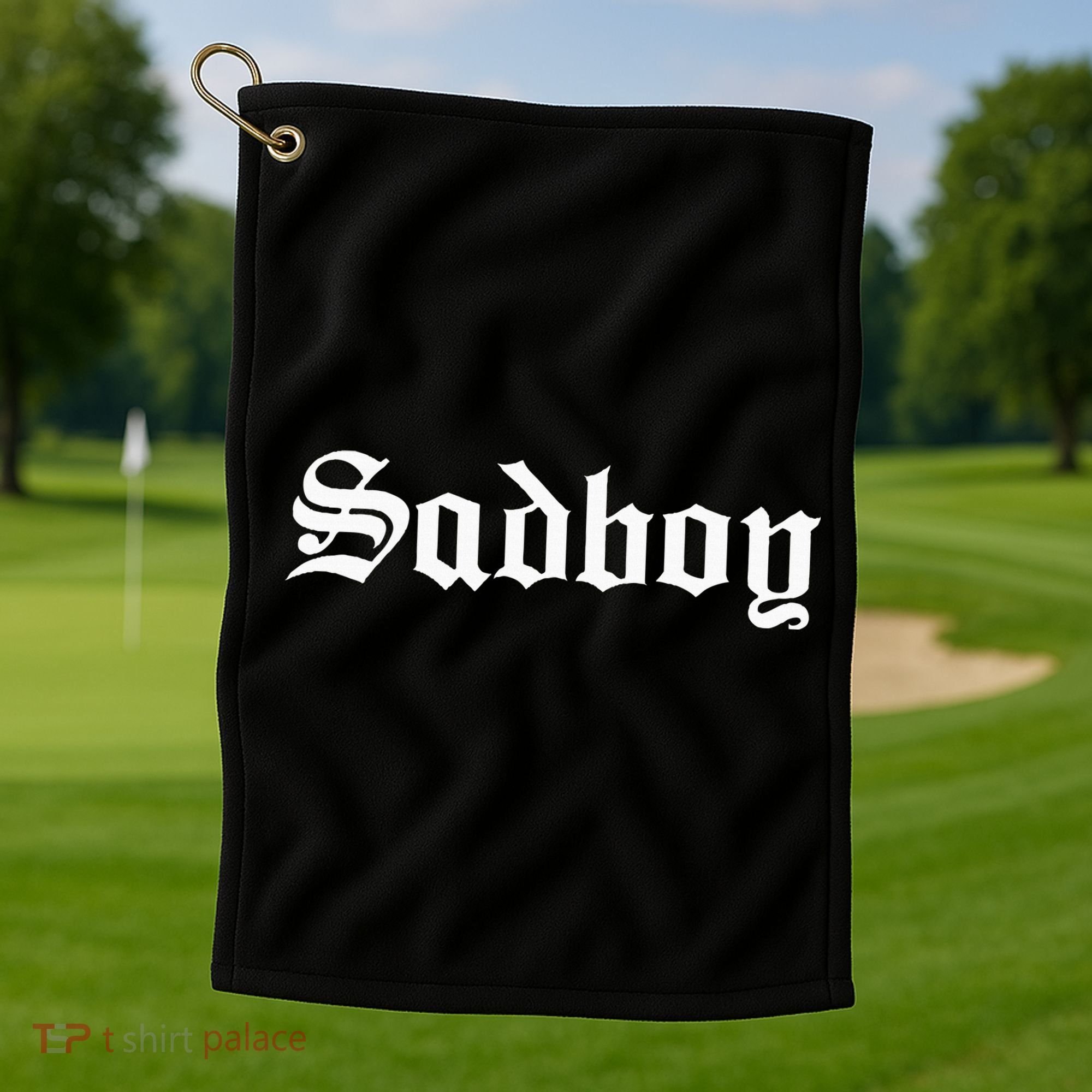 Sad Boy Sadboy Old English Typography Golf Towel