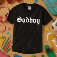 Sad Boy Sadboy Old English Typography Kids T-Shirt thumb 3