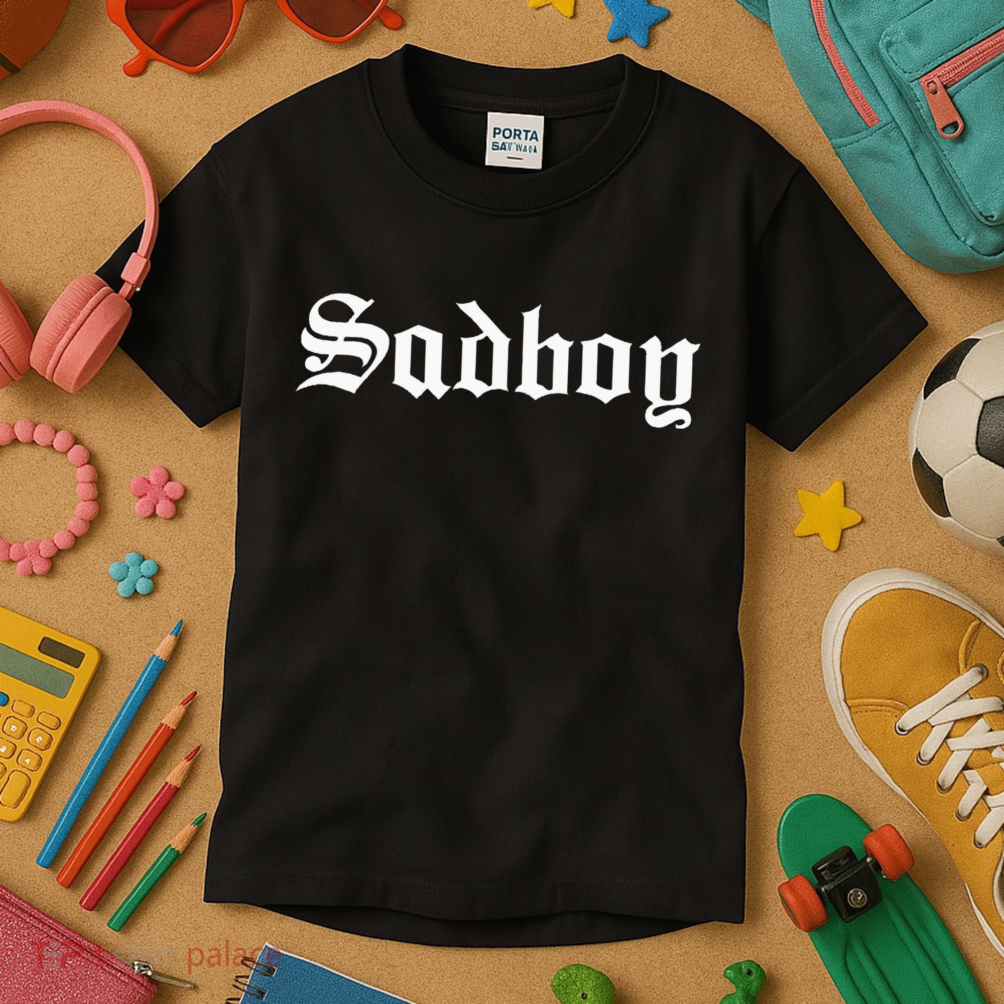 Sad Boy Sadboy Old English Typography Kids T-Shirt