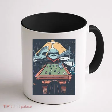 Sharks Billiard Coffee Mug back