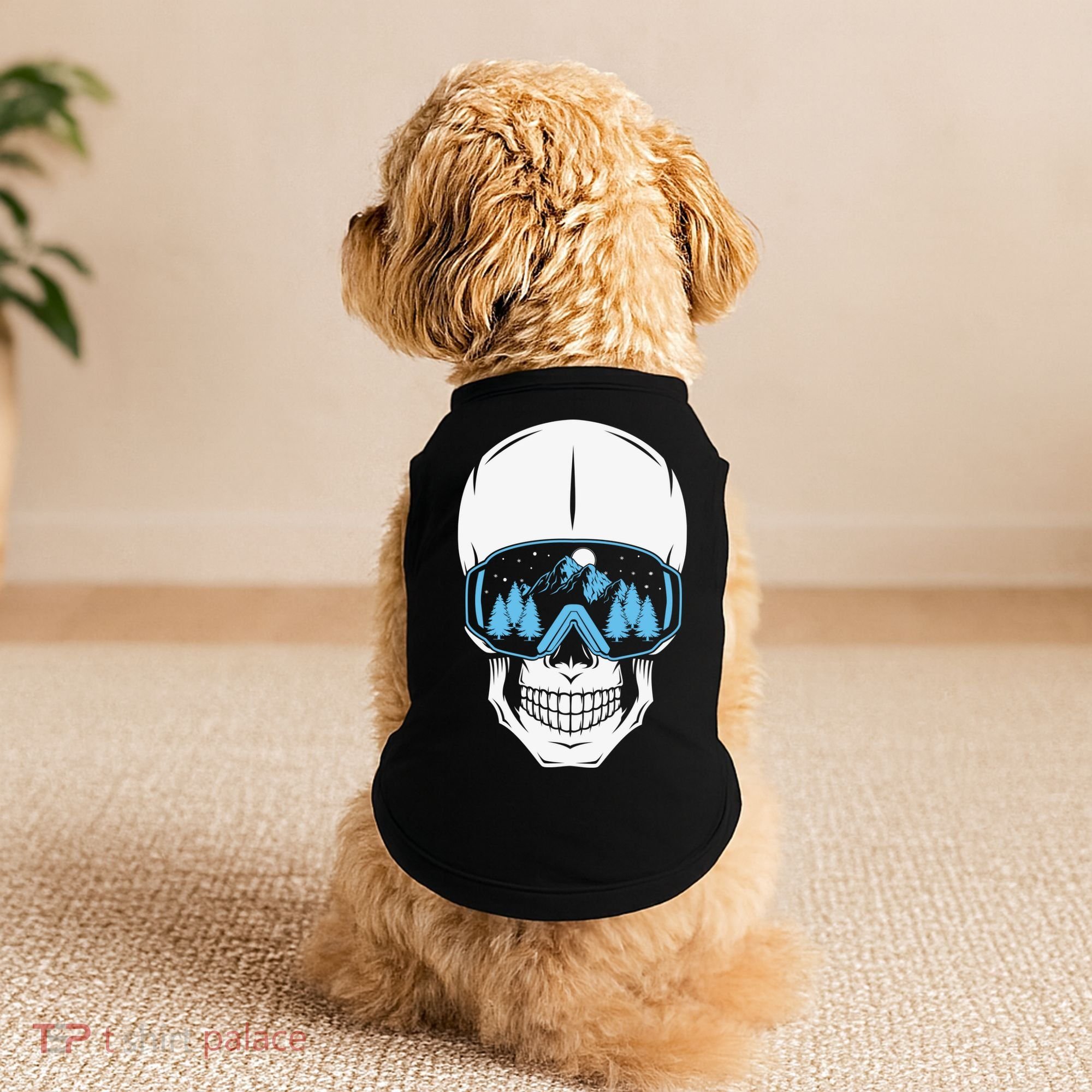 Ski Boarding Skull Doggie Tank