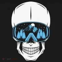 Ski Boarding Skull Doggie Tank thumb 4