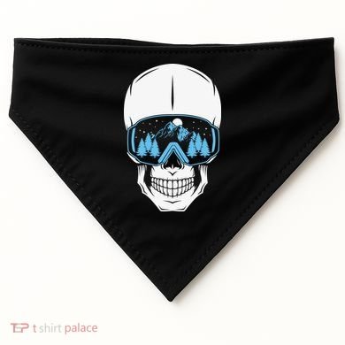 Ski Boarding Skull USA-Made Doggie Bandana