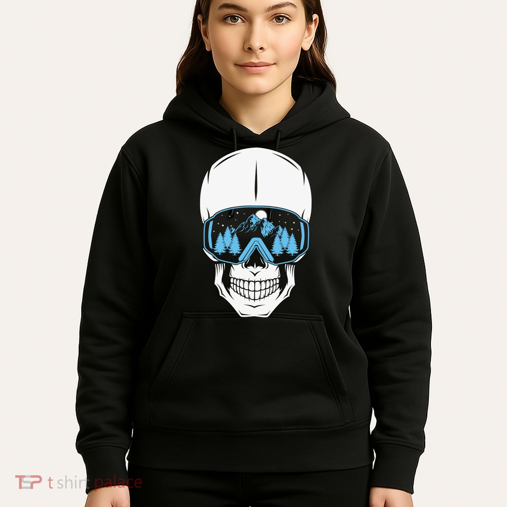 Ski Boarding Skull Hoodie