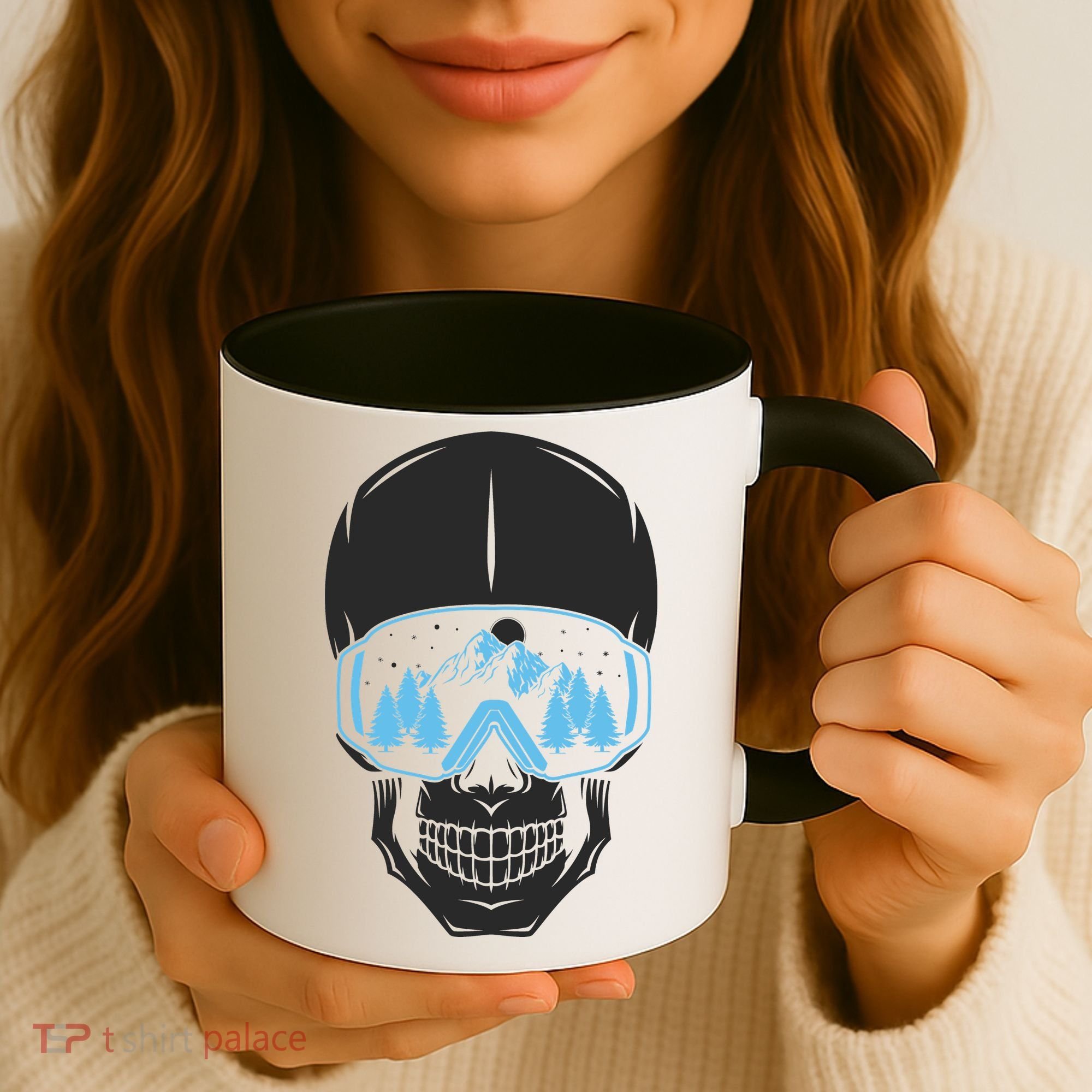 Ski Boarding Skull Coffee Mug