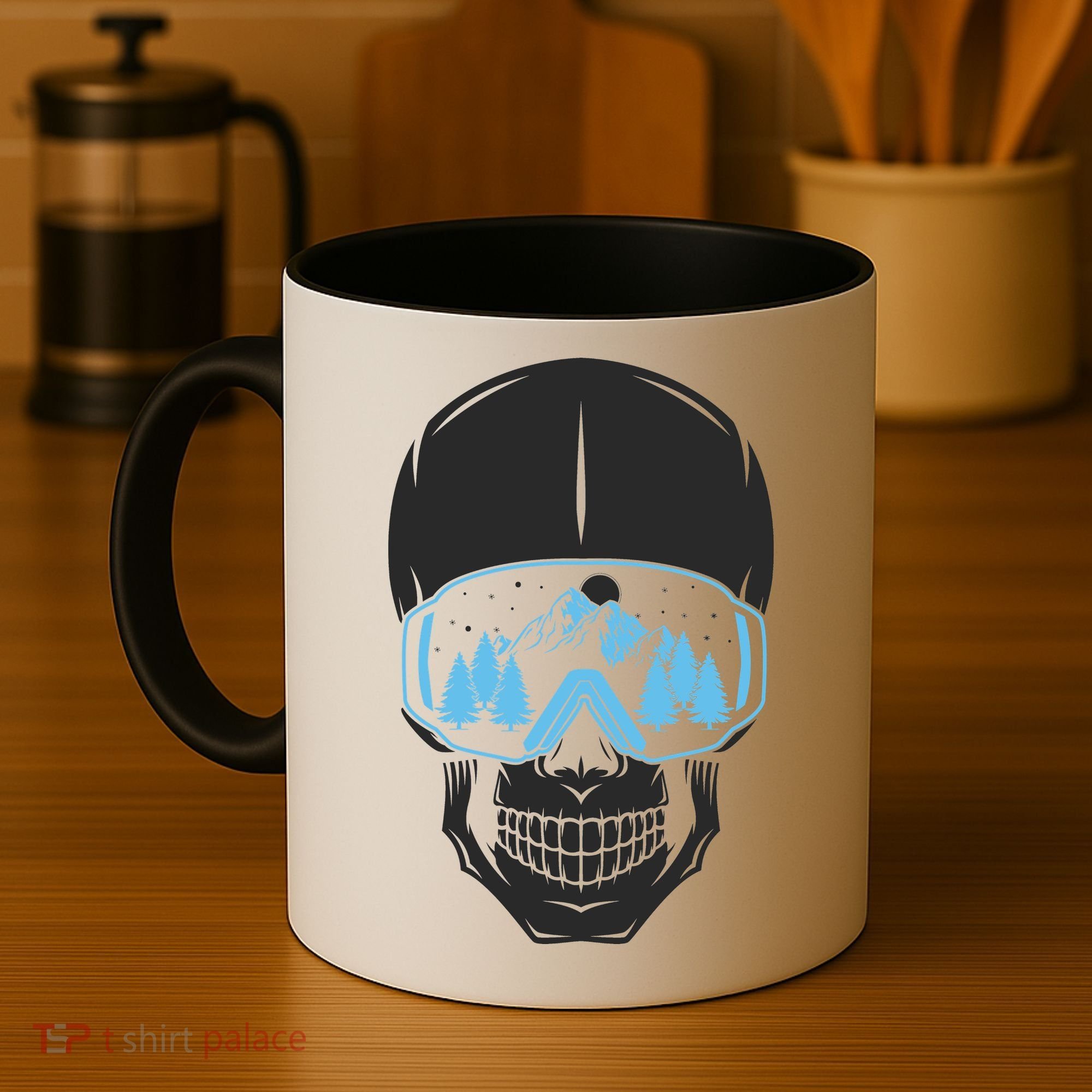 Ski Boarding Skull Coffee Mug