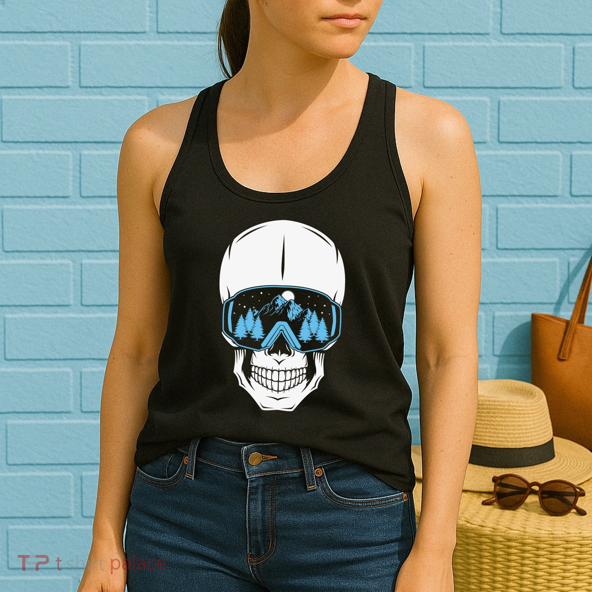 Ski Boarding Skull Women's Tank Top