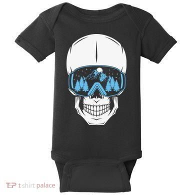 Ski Boarding Skull Baby Bodysuit