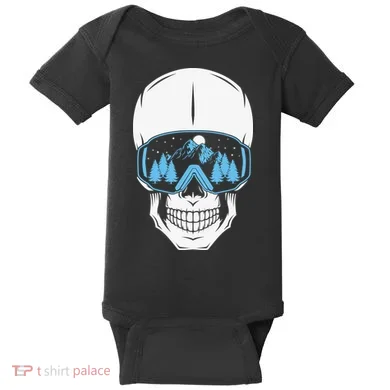 Ski Boarding Skull Baby Bodysuit