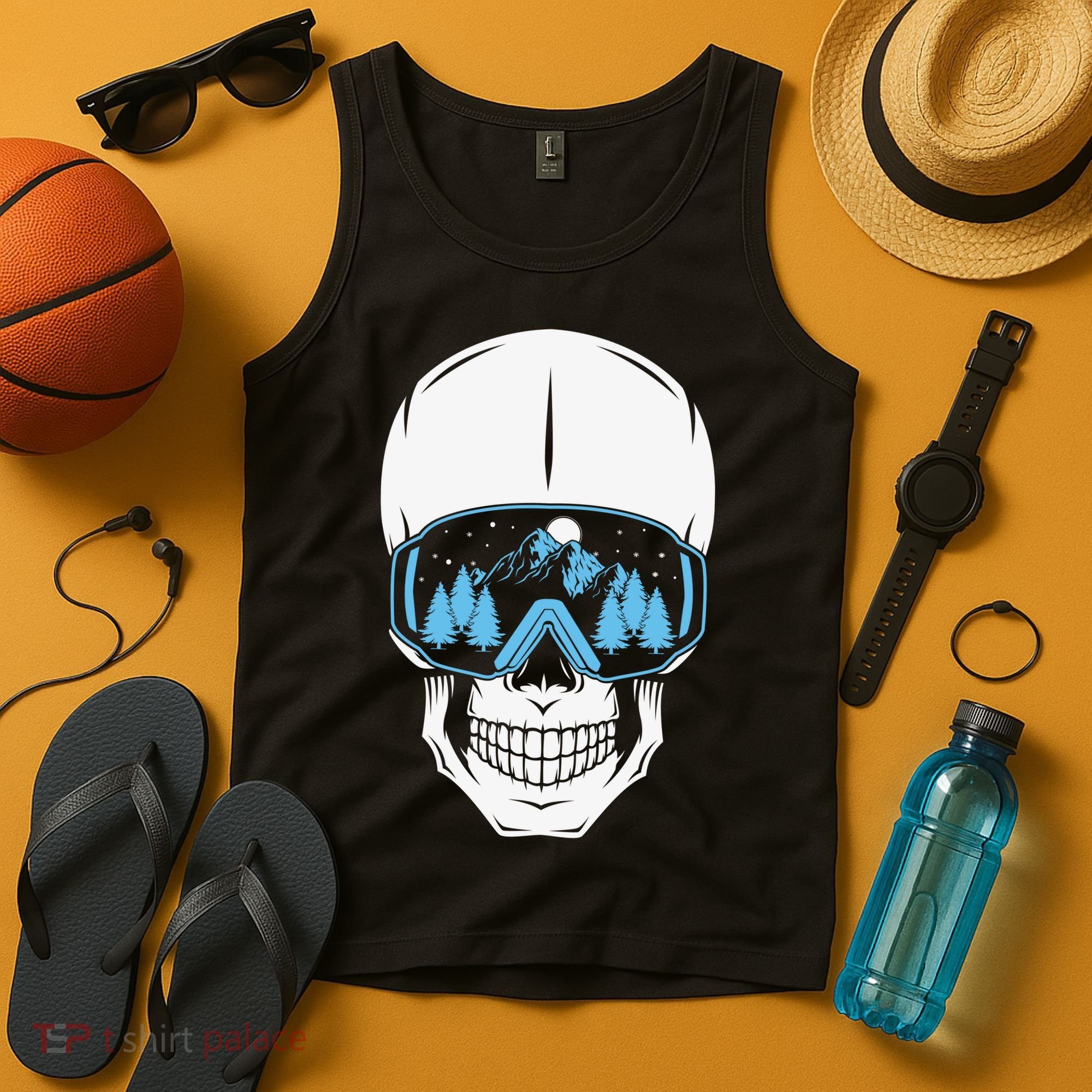 Ski Boarding Skull Tank Top