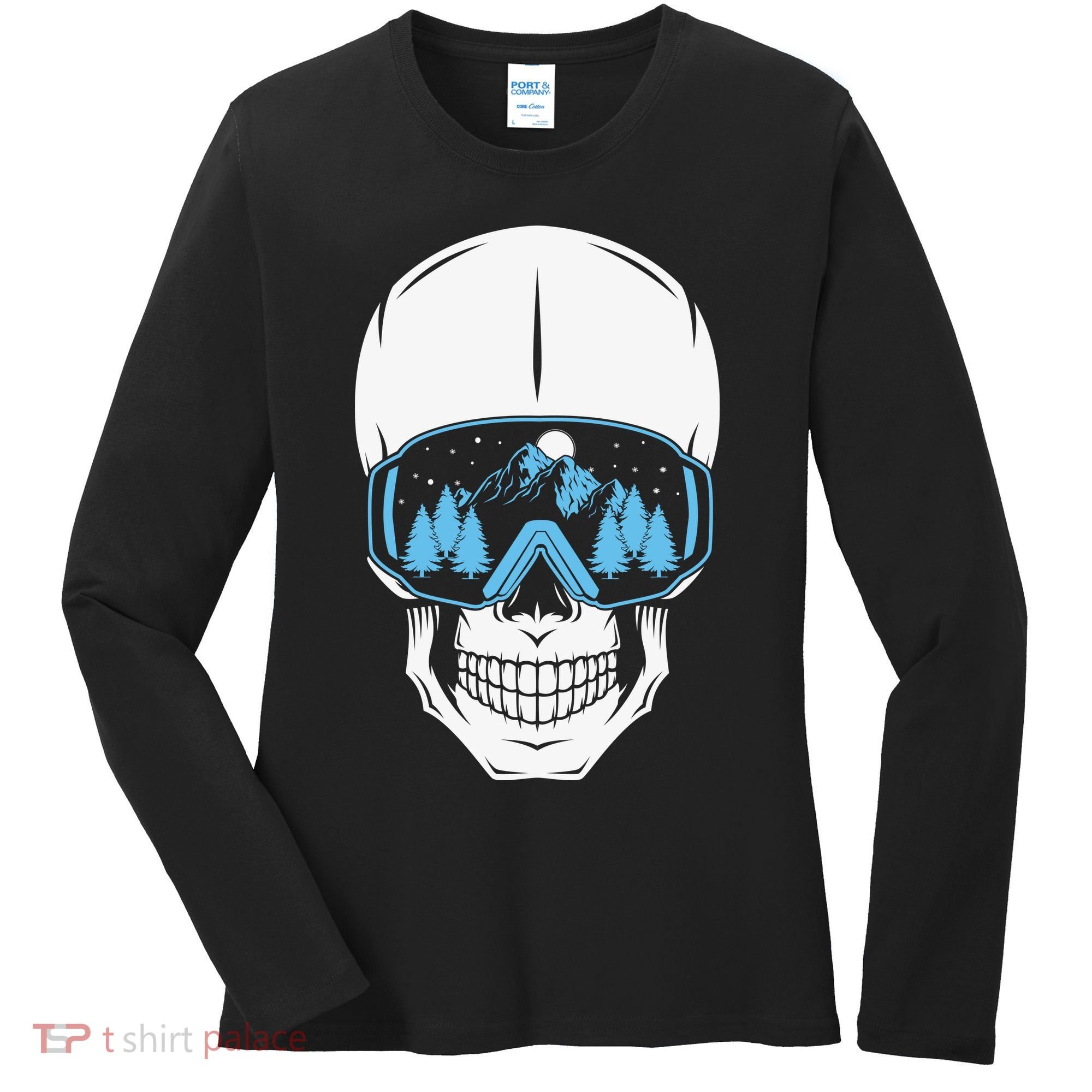 Ski Boarding Skull Women's Long Sleeve Shirt