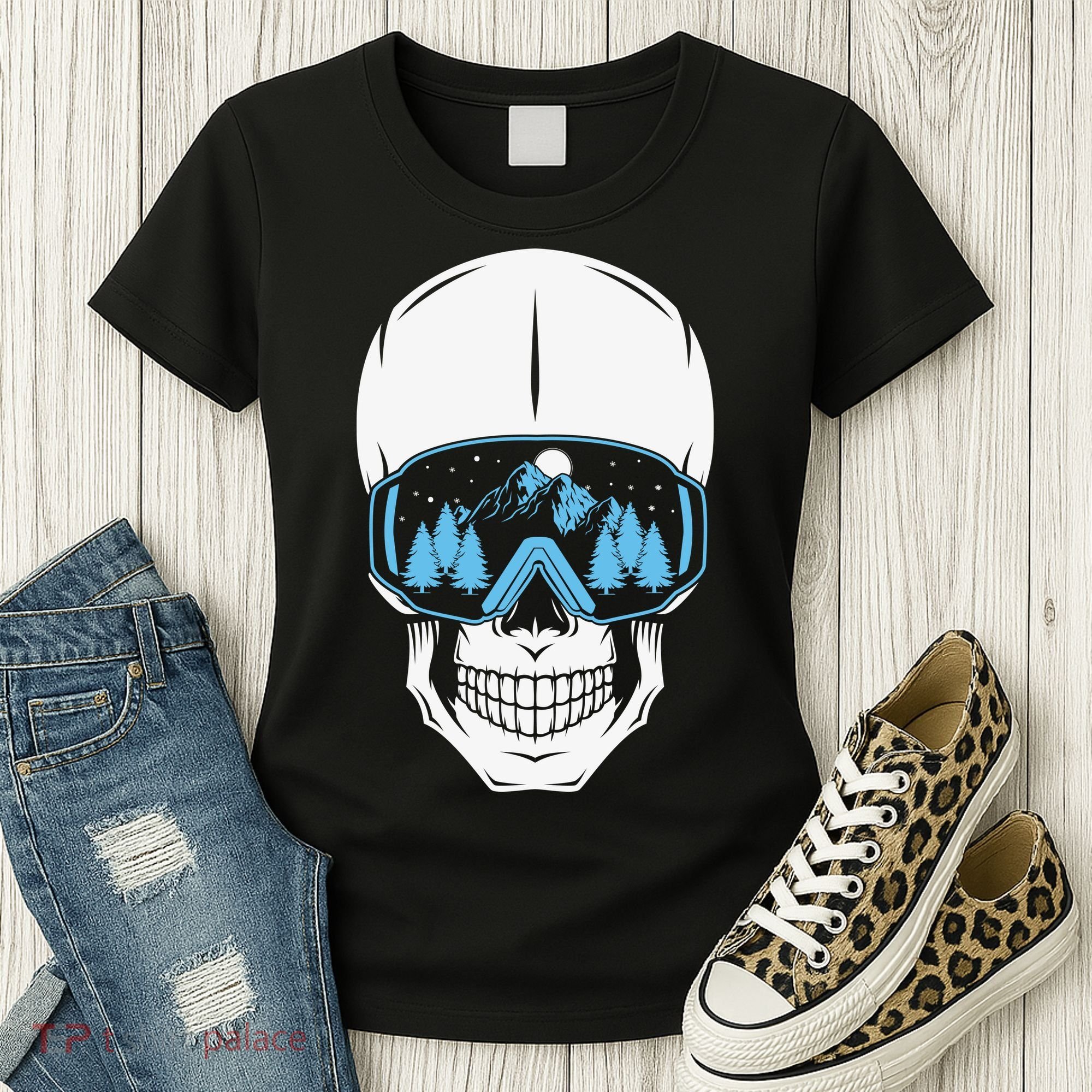 Ski Boarding Skull Women's T-Shirt