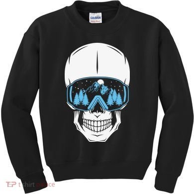 Ski Boarding Skull Kids Sweatshirt