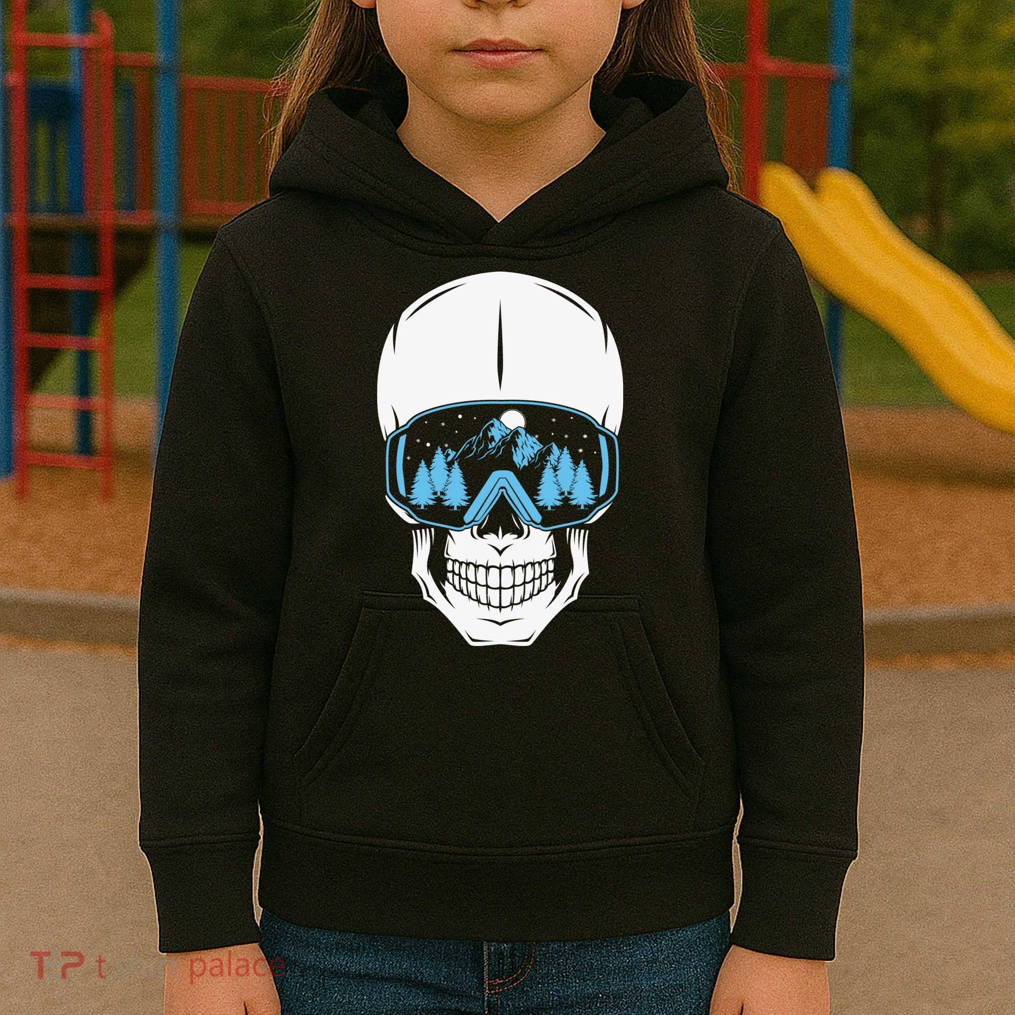 Ski Boarding Skull Kids Hoodie