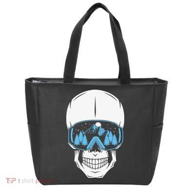 Ski Boarding Skull Tote Bag