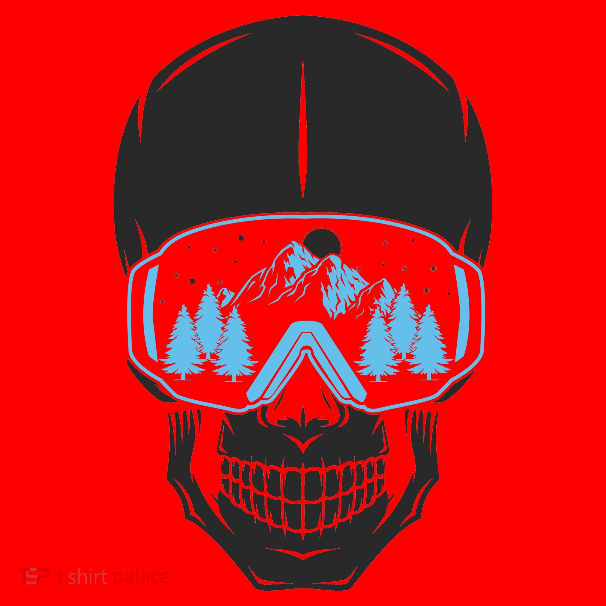 Ski Boarding Skull Santa Hat