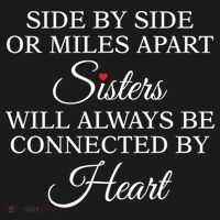 Side By Side Miles Apart Sisters Always Be Connected Heart Cool Gift Doggie Tank thumb 4