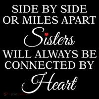 Side By Side Miles Apart Sisters Always Be Connected Heart Cool Gift Women's Hoodie thumb 2