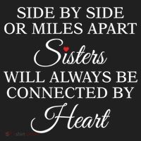 Side By Side Miles Apart Sisters Always Be Connected Heart Cool Gift Golf Towel thumb 3