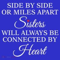 Side By Side Miles Apart Sisters Always Be Connected Heart Cool Gift Coaster thumb 2