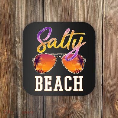 Salty Beach Sunset Vintage Glasses Coaster