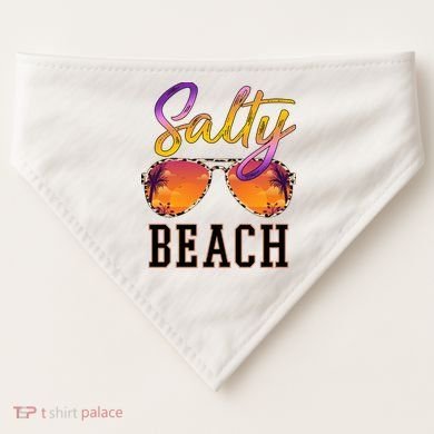Salty Beach Sunset Vintage Glasses USA-Made Doggie Bandana