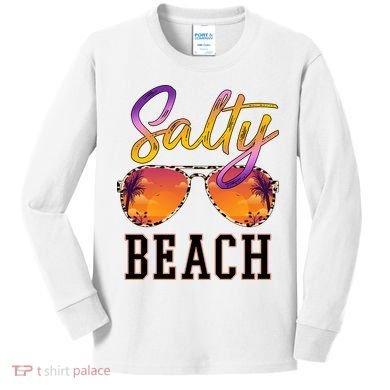 Salty Beach Sunset Vintage Glasses Kids Long Sleeve Shirt