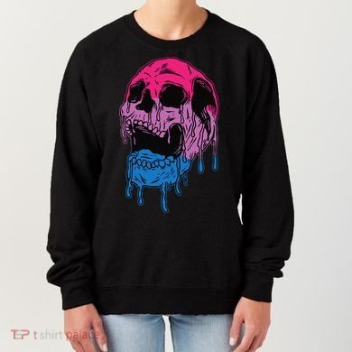 Subtle Bisexual Skull Bi Pride Flag Bisexuality Women's Sweatshirt