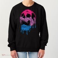 Subtle Bisexual Skull Bi Pride Flag Bisexuality Women's Sweatshirt thumb 0