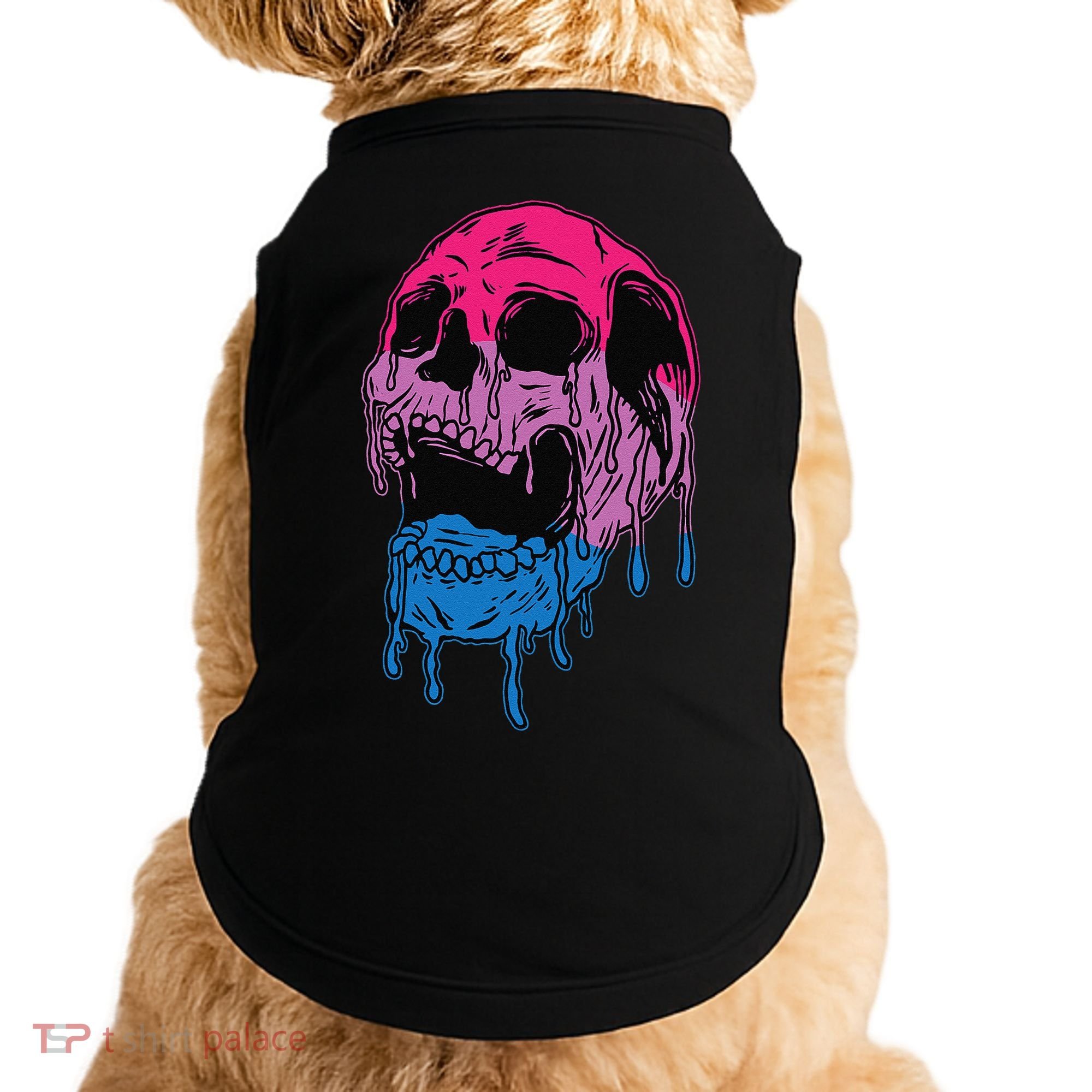 Subtle Bisexual Skull Bi Pride Flag Bisexuality Doggie Tank