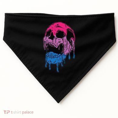 Subtle Bisexual Skull Bi Pride Flag Bisexuality USA-Made Doggie Bandana