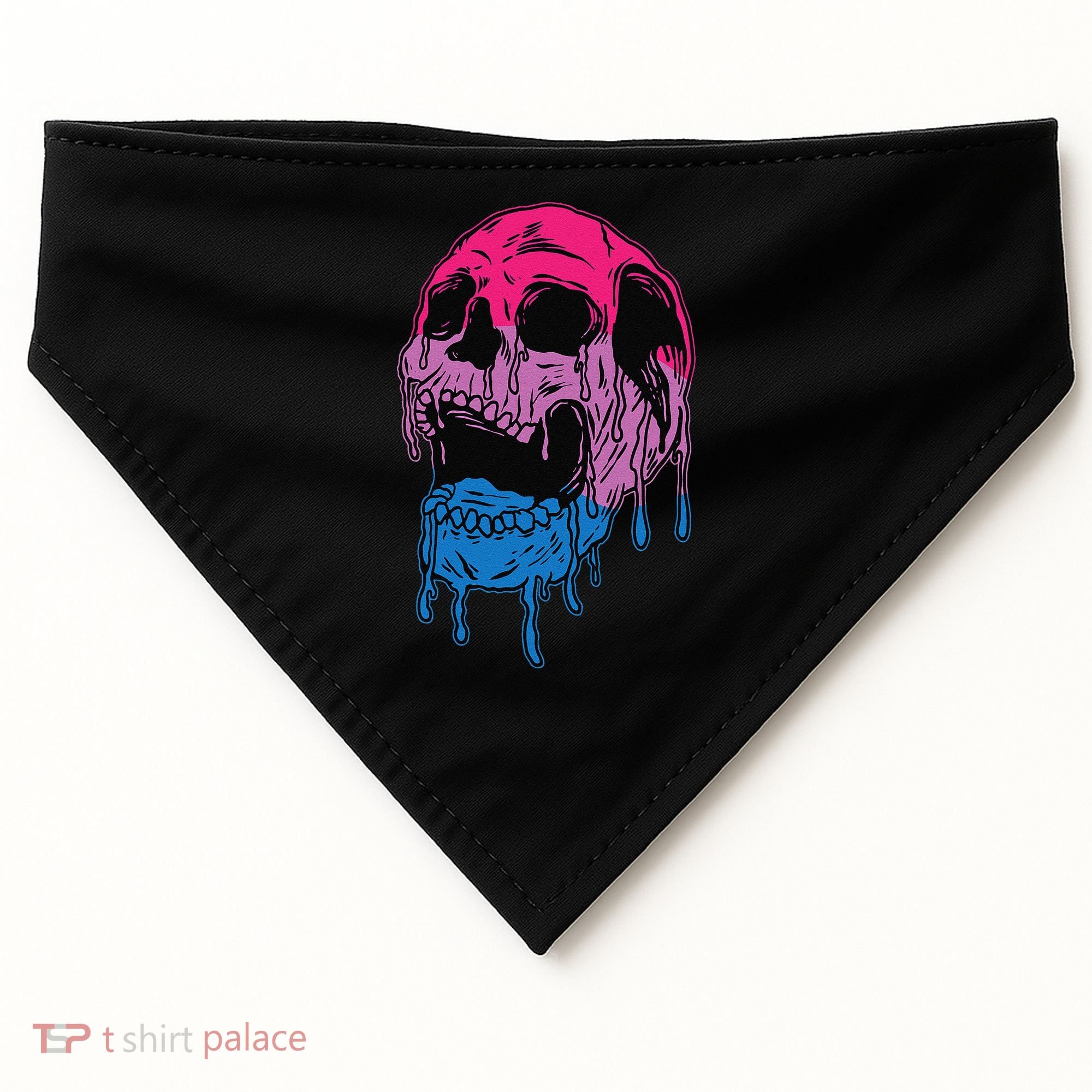 Subtle Bisexual Skull Bi Pride Flag Bisexuality USA-Made Doggie Bandana