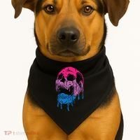 Subtle Bisexual Skull Bi Pride Flag Bisexuality USA-Made Doggie Bandana thumb 1