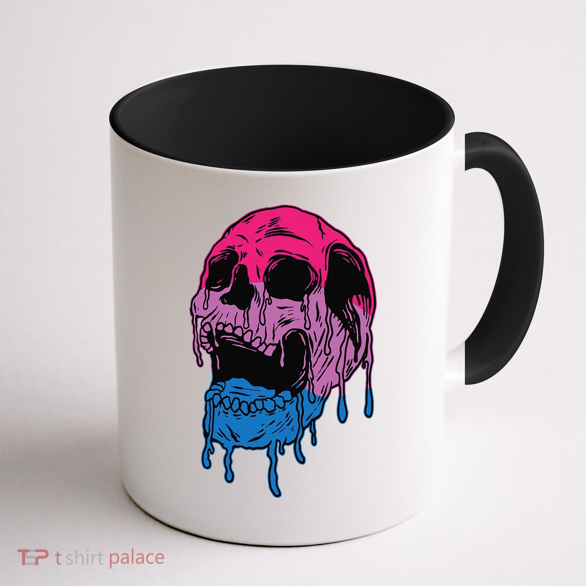 Subtle Bisexual Skull Bi Pride Flag Bisexuality Coffee Mug