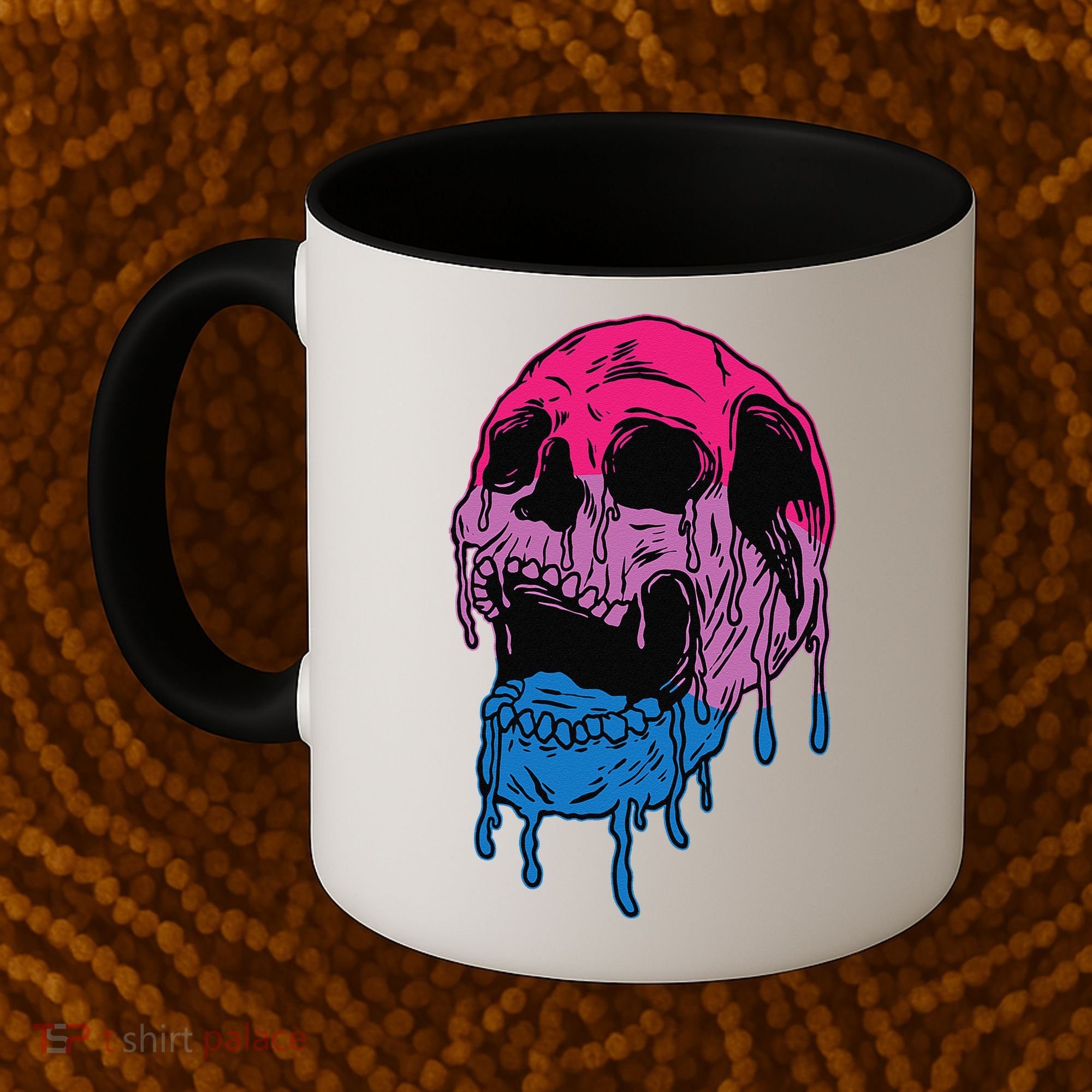 Subtle Bisexual Skull Bi Pride Flag Bisexuality Coffee Mug