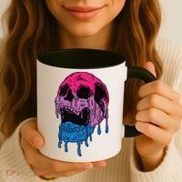 Subtle Bisexual Skull Bi Pride Flag Bisexuality Coffee Mug thumb 3