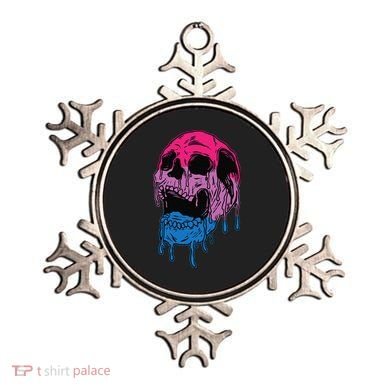 Subtle Bisexual Skull Bi Pride Flag Bisexuality Ornament