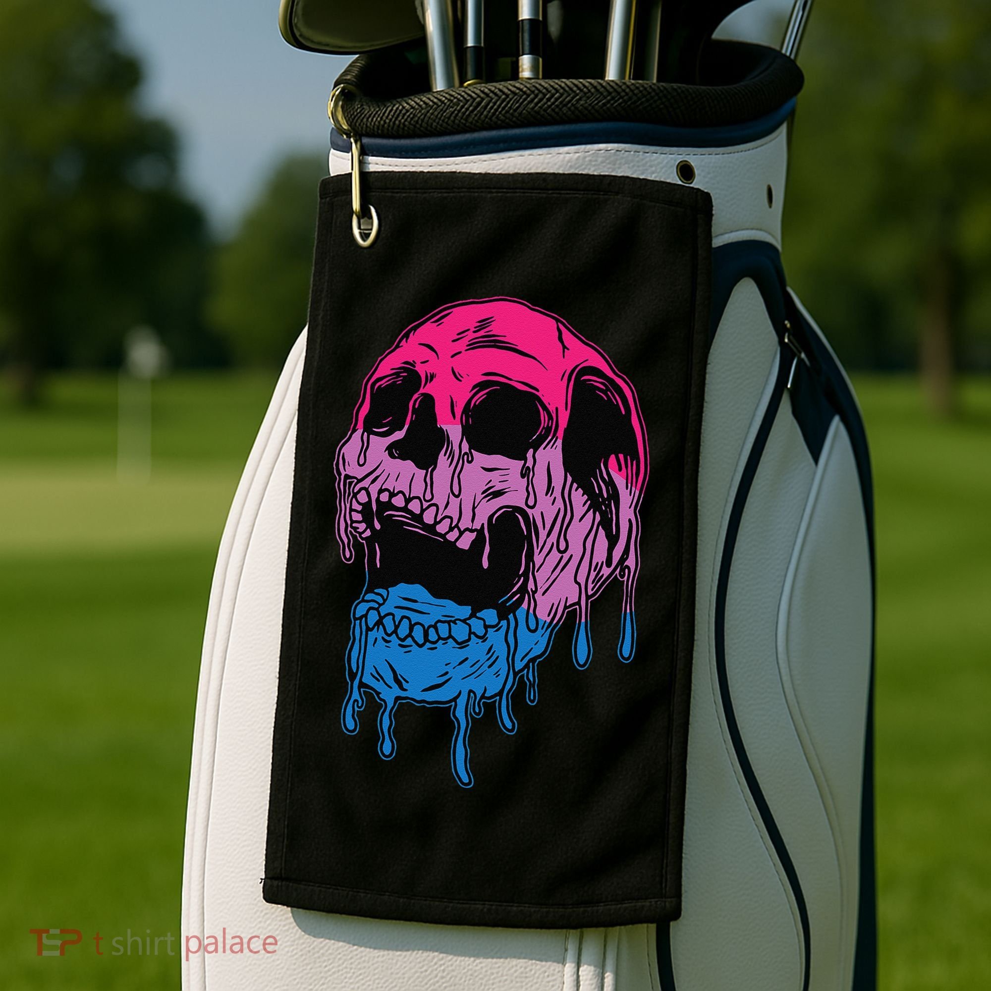 Subtle Bisexual Skull Bi Pride Flag Bisexuality Golf Towel