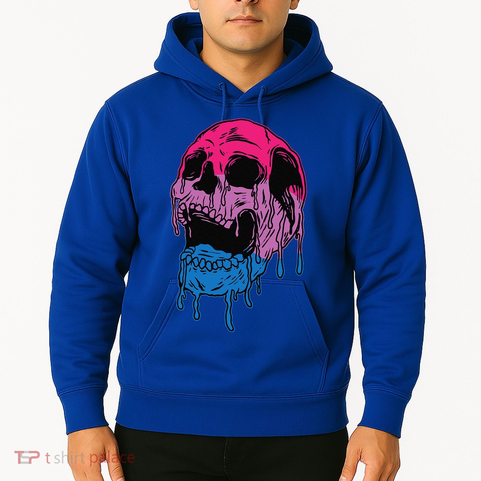 Subtle Bisexual Skull Bi Pride Flag Bisexuality Hoodie